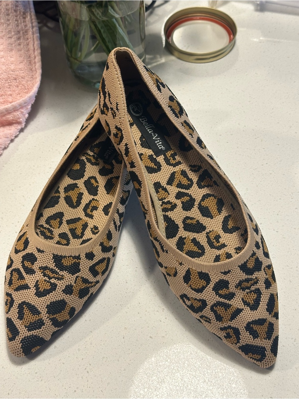 Leopard Knit Bella Vita Women's Mireya Pointed Toe Flat Ballet